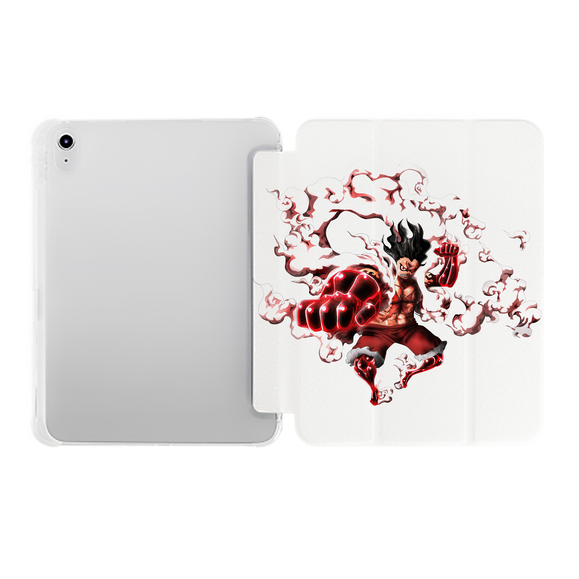 （画像用） ワンピース モンキー・D・ルフィ ONE PIECE Monkey D. Luffy IPad ケース ペン収納付き 三つ折りスタンド PUレザー×シリコン 対応機種9.5/10.5/10.9インチ
